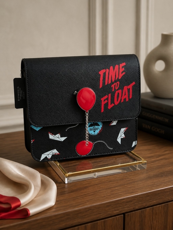 Bioworld Handbags - Bioworld Black IT Themed Crossbody Bag with Red Balloon Accent